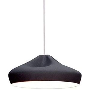 Pleat Box 36 LED-hanglamp, 5-8 W, met keramische kap en emaille-binnenlamp, zwart/wit, 34 x 34 x 20 cm, A636-226
