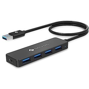 NOVOO USB-C-hub, 4 poorten USB 2.0 splitter, USB-adapter, eenvoudige en praktische aansluiting voor PS5/Mac Pro/Macbook Air/Dell XPS/Notebook PC/flashdrive/mobiele HDD en meer