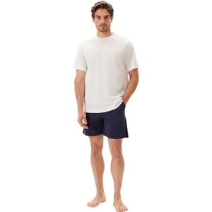 Dagi Ecru Gebreid Regular Taille Supreme Korte Pijpen Korte Mouwen Crew Neck T-Shirt en Shorts, Ecru, M, ecru, M