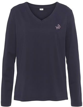 s.Oliver - Shirt - Donkerblauw - Lange Mouwen - Normale Pasvorm