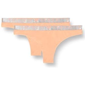 Emporio Armani Bikini-ondergoed, Braziliaanse microvezel, 2 stuks, voor dames, Papaja, L