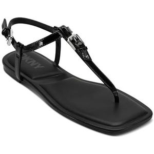 DKNY Dames DATTO Thong Flat Sandal, Black, 42,5 EU, zwart, 42.5 EU