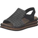 Rieker - Dames Schoenen - Zwart - Vetersneakers - Comfortabele Pasvorm