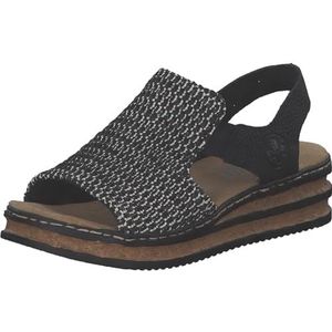 Rieker - Dames Schoenen - Zwart - Vetersneakers - Comfortabele Pasvorm