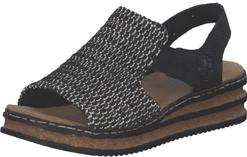 Rieker - Dames Schoenen - Zwart - Vetersneakers - Comfortabele Pasvorm