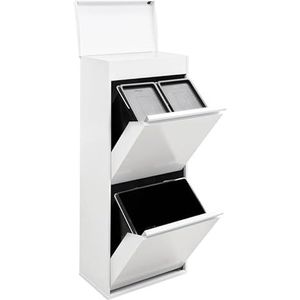 Arregui - Top CR421-B - Afvalemmer - Wit - 3 Vakken - 45 Liter