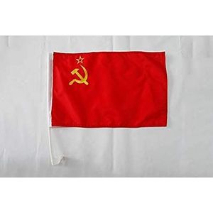 USSR Auto Vlag 45x30cm - Communistische Auto Vlag - Rusland 30 x 45 cm - AZ VLAG