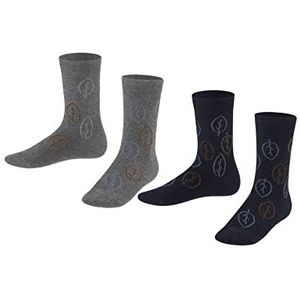 ESPRIT Unisex Kids Forest 2-Pack Lyocell halfhoog met patroon 2 paar sokken, meerkleurig (assortiment 0020), 31-34 (2-pack)