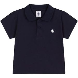Petit Bateau Baby-jongens poloshirt met korte mouwen, blauw, 24 Maanden