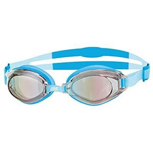 Zoggs Endura Goggles, UV-bescherming zwembril, Slide Adjust Comfort zwembril riemen, mistvrije volwassen zwembril, Zoggs Goggles Volwassenen Getinte en Spiegellenzen, Blauw/Zilver, Spiegel Lens