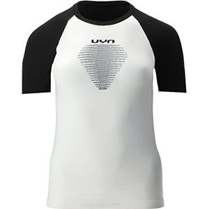 UYN Running Tempo Run OW Short_SL T-shirt voor dames, Wit Zwart, XL