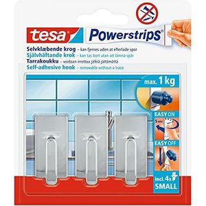 tesa 57540-00012-01 Powerstrips Haken Klein CLASSIC, Chroom