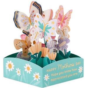 Hallmark Moederdagkaart - 3D Mini Pop-Up Bloemen & Vlinders Ontwerp