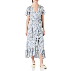 Part Two ClarinaPW DR Dress vrouwelijk silhouet, blauw geschilderde bloem, 32 vrouwen