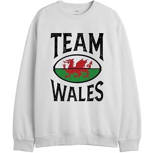 Republic Of California Team Wales UXREPCZSW051 Sweatshirt voor heren, wit, maat XXL, Wit, XXL