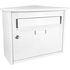 Glowster - Nikita - Brievenbus - Wit - Verzinkt Staal - 33 x 39 x 17 cm