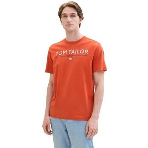 TOM TAILOR Heren T-shirt, 12883 - Marocco Orange, XXL
