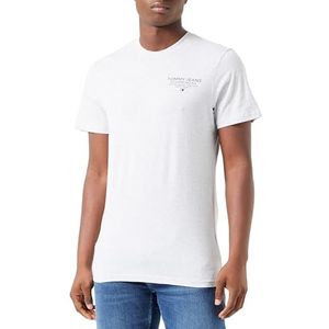 Tommy Jeans Heren Slim Esstnl Graphic Tee Ext S/S T-Shirts, Grijs, M, Zilver Grijs, M