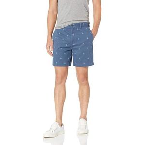 Amazon Essentials Classic-Fit 7"" Print Korte Casual, Marine Anker, W33