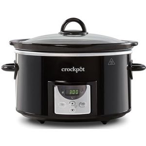 Crockpot CSC113X Digitale kookpan, 3,5 l (3 tot 4 personen), programmeerbare countdown-timer, EU-stekker met 2 pennen, zwart