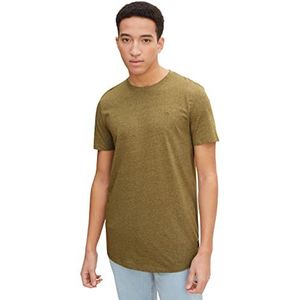 TOM TAILOR Denim Uomini Basic T-shirt 1030695, 29188 - Light Olive Green Melange, XS