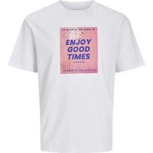 Jjporto Tee Ss Crew Neck, wit, XL