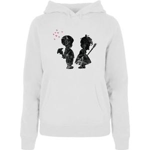 Merchcode Damestrui met capuchon, 50% katoen, 50% polyester, wit, XXL, wit, XXL