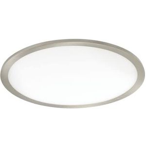 EGLO LED inbouwspot Fueva Flex, Ø 22,5cm, spot voor universele boorgatmaten van aluminium in nikkel mat met kunststof oppervlak, vlakke inbouw lamp, inbouwdiepte 25 mm, plafondlamp neutraal wit