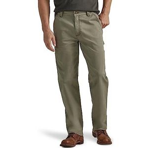 Lee Men's Legendary Workwear Carpenter Jean, Muted Olive, 32W x 30L