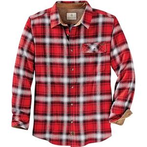 Legendary Whitetails Buck Camp Flanellen herenoverhemd met lange mouwen, geruit informeel overhemd met corduroy-manchetten, 3XL tall
