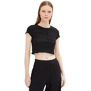 TOM TAILOR Denim Dames T-shirt 1035369, 14482 - Deep Black, XL