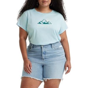 Levi's dames Plus Size Graphic Authentic Tee, Mountain Top Crystal Blue, 2XL