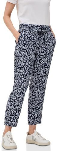 Cecil - Chelsea - Zomerbroek - Urban dark blue - Met Bloemen Allover-print