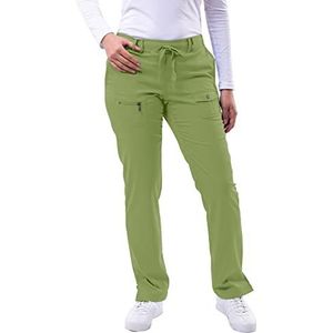 Adar Pro-scrubs voor dames - yoga-scrubbroek met skinny pijpen - P4100 - Spring Leaf - XL