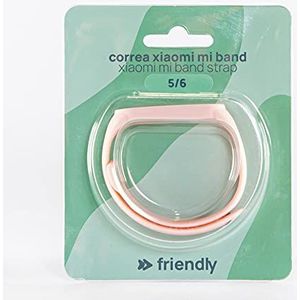 Friendly License - Mi Band armband - compatibel met Xiaomi en Amazfit - gemaakt van robuuste siliconen - roze - in lengte verstelbaar 14-21,5 cm - reservearmband