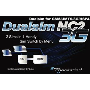 2-phones-in-1 2in1-NC2S7E Dual Sim Adapter voor Samsung Galaxy S7 Edge