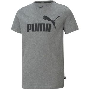 PUMA T-shirt voor jongens, ESS-logo, maat M, grijs, heather, 152, 586960