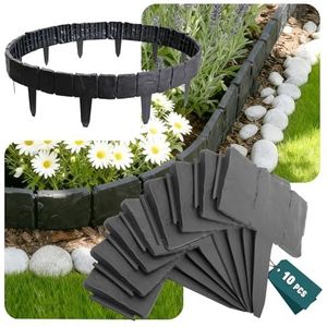VOUNOT Flexibele Gazonrand Van Kunststof, Met 80 Bevestigingsnagels Lengte 40 M Hoogte 5 Cm Bruin 1023107446