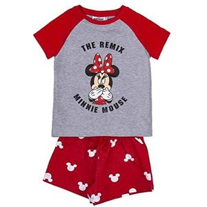 CERDÁ LIFE'S LITTLE MOMENTS Minnie Mouse meisjes, 100% katoen, 2-delig, T-shirt en pyjama voor jongens, officieel Disney-gelicentieerd product, rood, normaal voor meisjes
