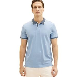 TOM TAILOR Poloshirt voor heren met patroon, 31968 - Blue Tonal Scattered Design, M