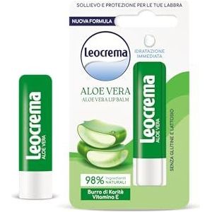 Leocrema - Lippenpflegestift mit Aloe Vera, Lippenbalsam, weiche und feuchtigkeitsspendende Lippen, 5,5 ml