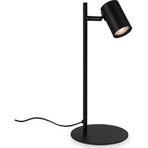 BRILONER - Verstelbare tafellamp, zwenkbare tafellamp, bureaulamp, snoerschakelaar, 1x GU10 fitting max. 9 watt, zwart, 38,5 cm