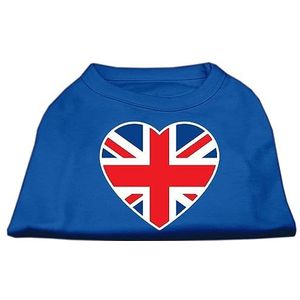 Mirage Britse vlag hart scherm print hond shirt