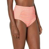 Amazon Essentials vrouwen hoge taille Bikini Bottom,Rode en roze streep,XS-S