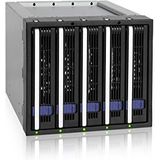 FatCage MB155SP-B - SATA Hot Swap Wisselframe voor 5x 2,5""/3,5"" SSD/HDD in 3x 5,25"" met 92mm fan