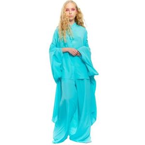 CHAOUICHE kimono, turquoise, maat M voor dames, Turkoois Blauw, M