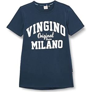 Vingino T-shirt voor jongens met klassiek logo, Midnight Blue, 6 Jaar