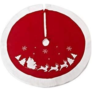 HEITMANN DECO Kerst - Vilt ronde boomvoetbedekking - beschermt tegen vallende naalden - kerstboomrok met kerstpatronen - rood en wit