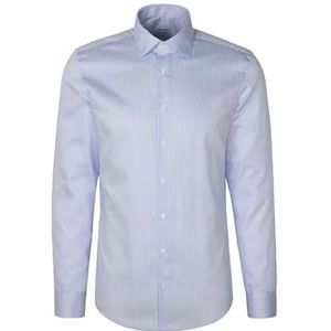 Seidensticker - Businessoverhemd - Blauw - Slim Fit - Kentkraag