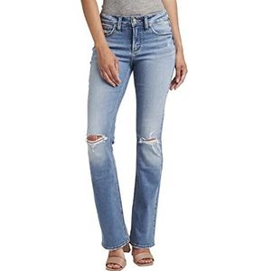 Silver Jeans Suki Mid Rise Slim Bootcut Jeans voor dames, Med Wash Ecf247, 30W x 33L